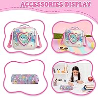 Zaino Trolley Per Bambina HTgroce - Set 3 Pezzi Con Borsa Pranzo E Astuccio, Tema Gatti - Foto 7