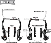 Vista 3 de Set de Frenos para Bicicleta, Kit Completo de Frenos para la Mayoría de Bicicletas de Montaña, Frenos MTB Híbridos Delanteros y Traseros, Kit