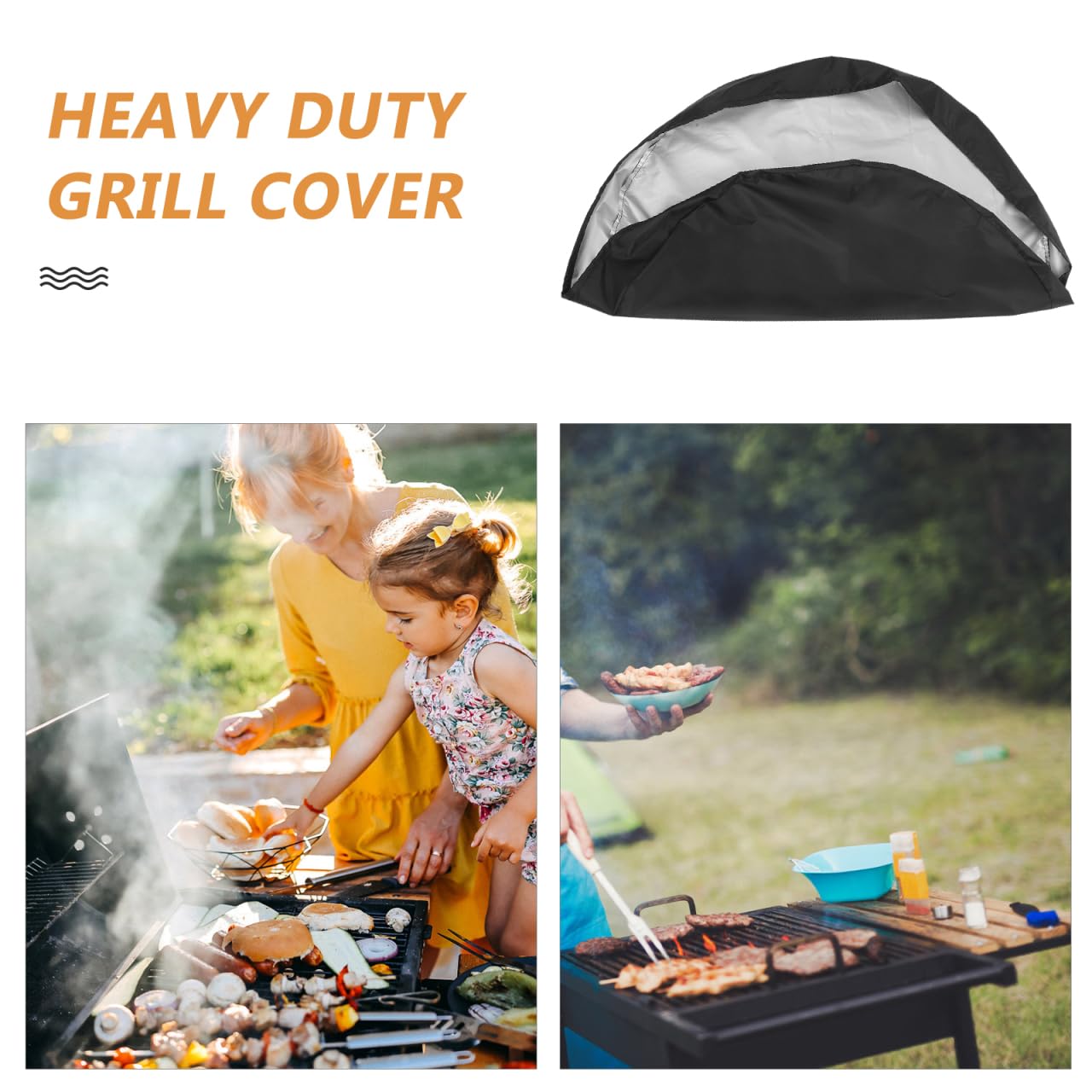 VICASKY Housse de protection ronde en tissu Oxford de 100 cm de diamètre - Résistante aux intempéries - Pour braseros de jardin et tables de barbecue en plein air