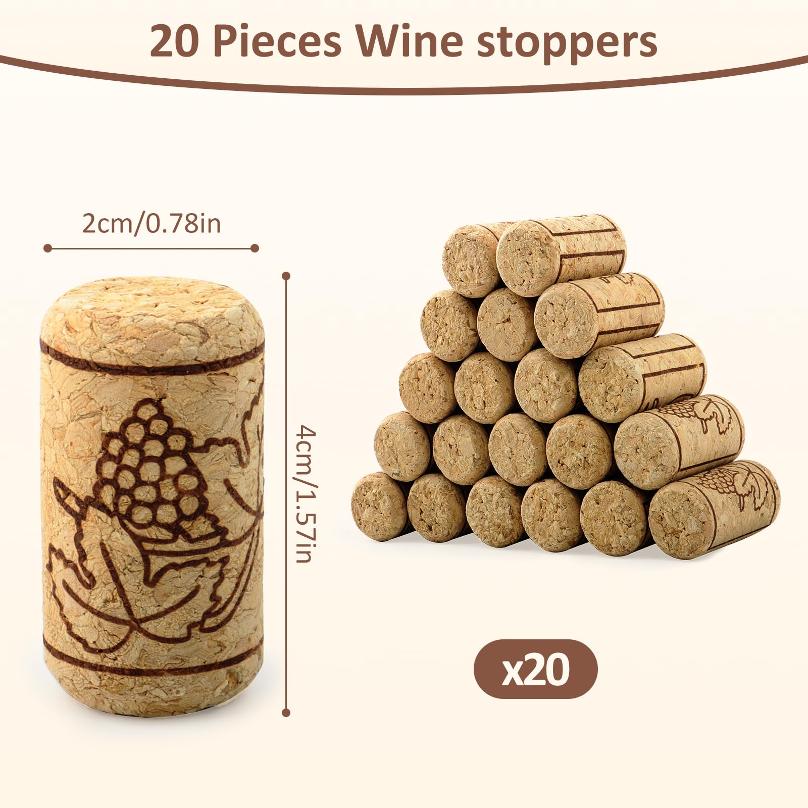 10 Tappi Di Sughero Naturali Per Vino E Birra - 20x15x35mm - Per Home Brewing E Fai Da Te - Foto 7