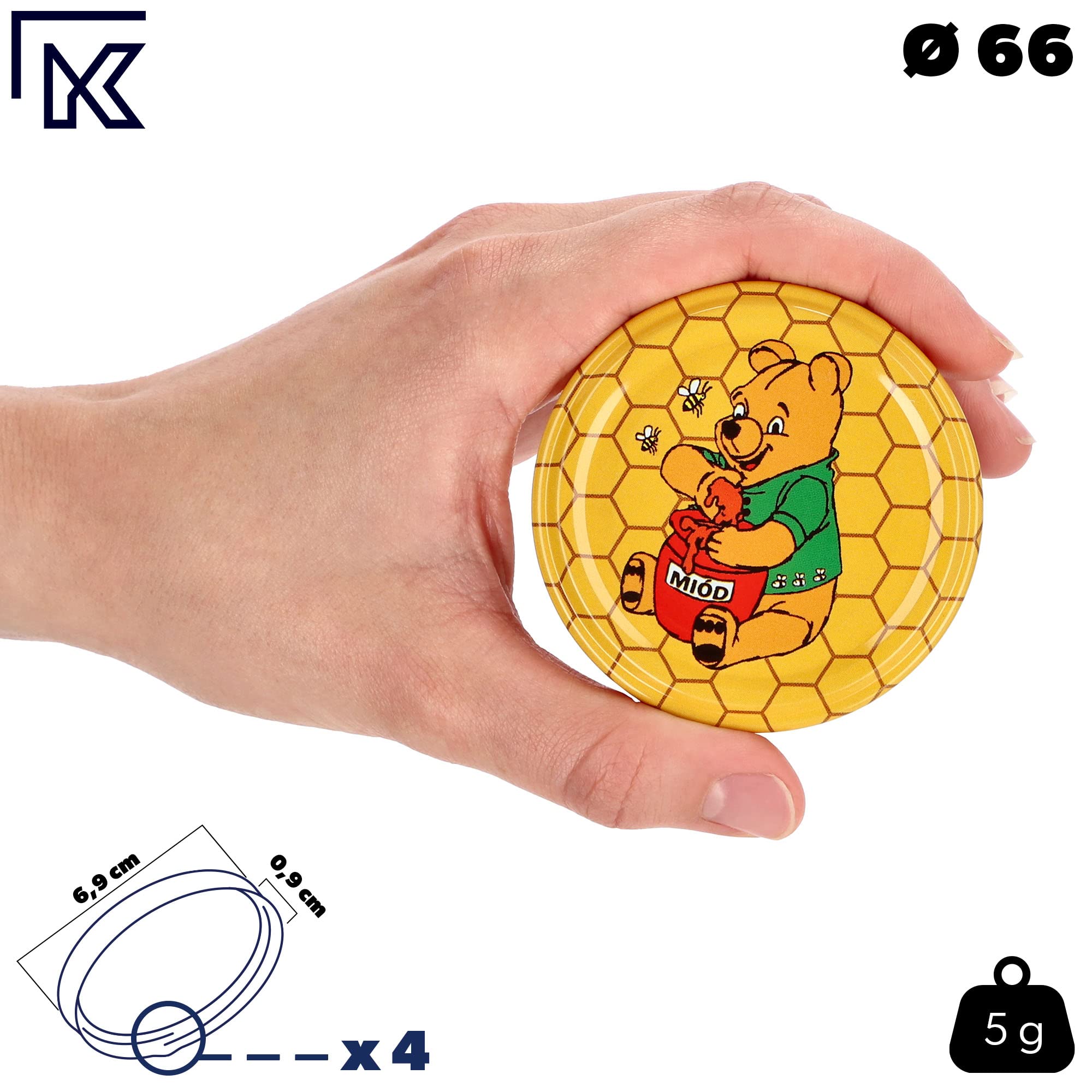 Couvercle Pot Confiture 82mm Livre à Vis Kadax FI66 Mm, Ensemble De Couvercle De Remplacement En Métal, Couvercle D'amarrage Adapté à 200 Ml Et 315 Ml De Verres, Couvercle De Torsion Avec