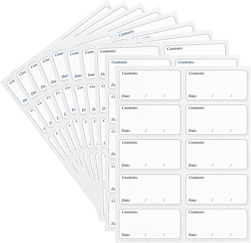 Etiquetas Para Congelador, Paquete De 200, Fáciles De Pelar, Etiquetas Adhesivas Para Alimentos Para Cajas De Almacenamiento De Alimentos, Frascos, Impermeables, No Deja Residuos Pegajosos Después De Su Uso, 3 * 6 Cm