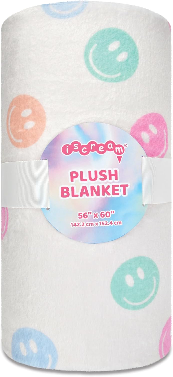 iscream Blissful Boho Silky Soft Plush 56" x 60" Fleece Throw Blanket - Made You Smile