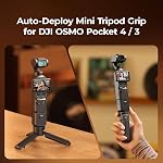 SMALLRIG One-Touch Deploy Mini Poignée de trépied pour appareil photo DJI Pochette Osmo 4 3 /Action 6/5 Pro/4/Nano, avec vis 1/4"-20 pour Insta360 pour GoPro, Appareil photo, lumière du panneau, support téléphonique, Max Charger 1.1lbs - 6049