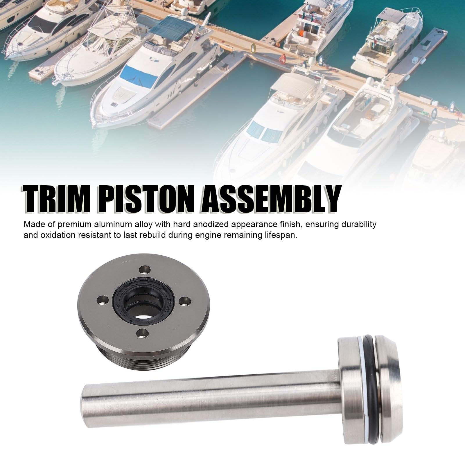 Sottogruppo Pistone Trim di Inclinazione, Adatto per Fuoribordo 70, 90, 115, 150, 175, 200 2 Tempi Serie 6H1, Realizzato in Lega di Alluminio Premium, Sostituzione Ideale per