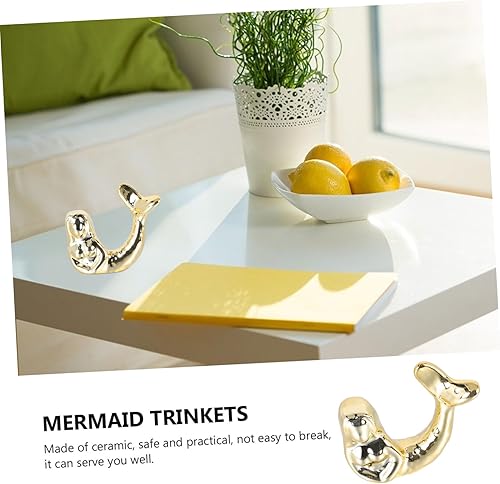 Miniatura 5 de IMIKEYA 1 adorno de sirena para escritorio, decoración para sala de casa, adorno para el hogar, figuras de sirena en miniatura, figuras decorativas