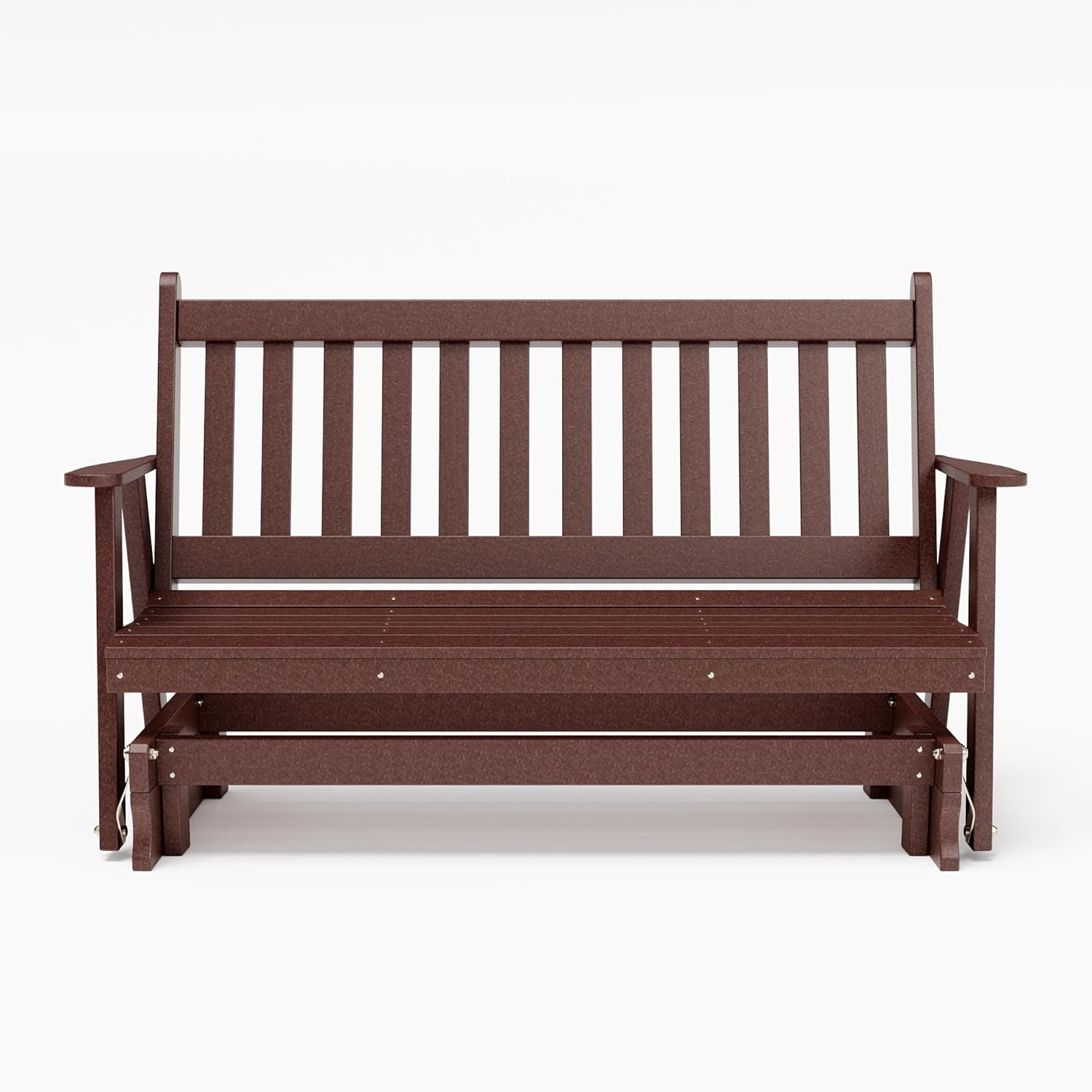 Keystone Amish 5 Foot Franklin Poly Composite Porch Glider in Weathered Wood - Weather-Resistant HDPE Poly Lumber Outdoor Glider Amish Made in The USA