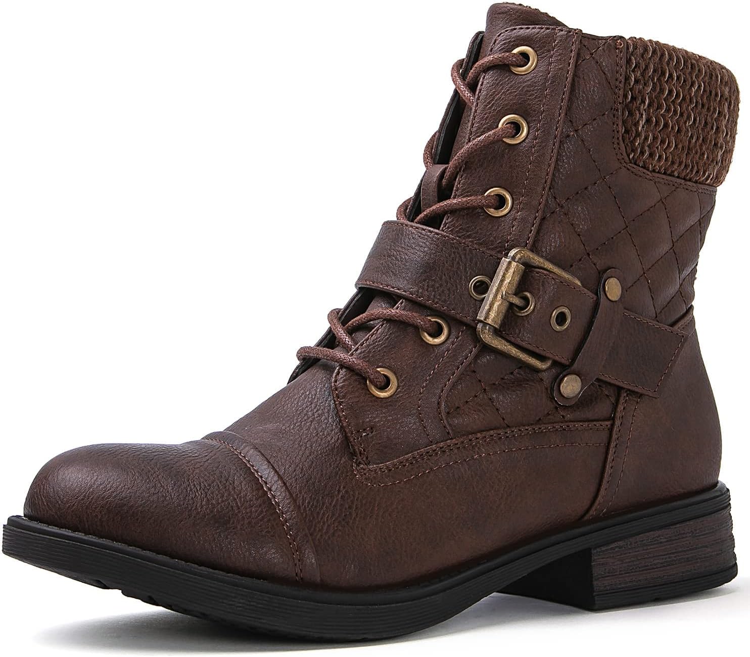 GLOBALWIN Women's Ankle Booties Fashion Combat Boots