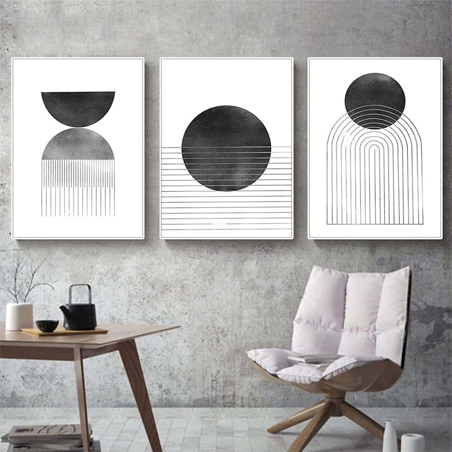 PYNVDD Canvas poster, moderne minimalistische abstracte muurkunst, Boheemse posterset, geometrische wanddecoratie, zonder lijst (foto, 7,20 x 30 cm x 3