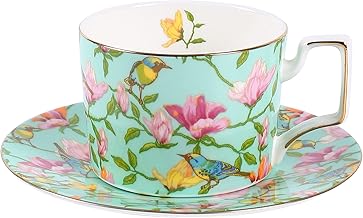 Saucers Set Floral Tea Cups Set Bone China Tea Cups Coffee Tea Cup for Tea Party Women Mom