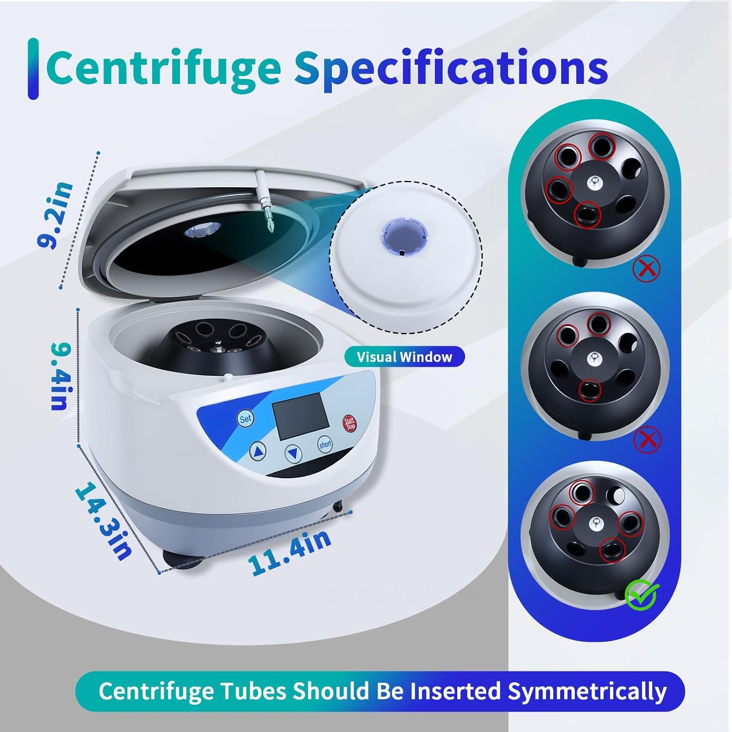 Lab Centrifugal Machine 500-5000RPM, Low Speed Benchtop Centrifuge 6x15ml/10ml Centrifuge Tubes for PRP