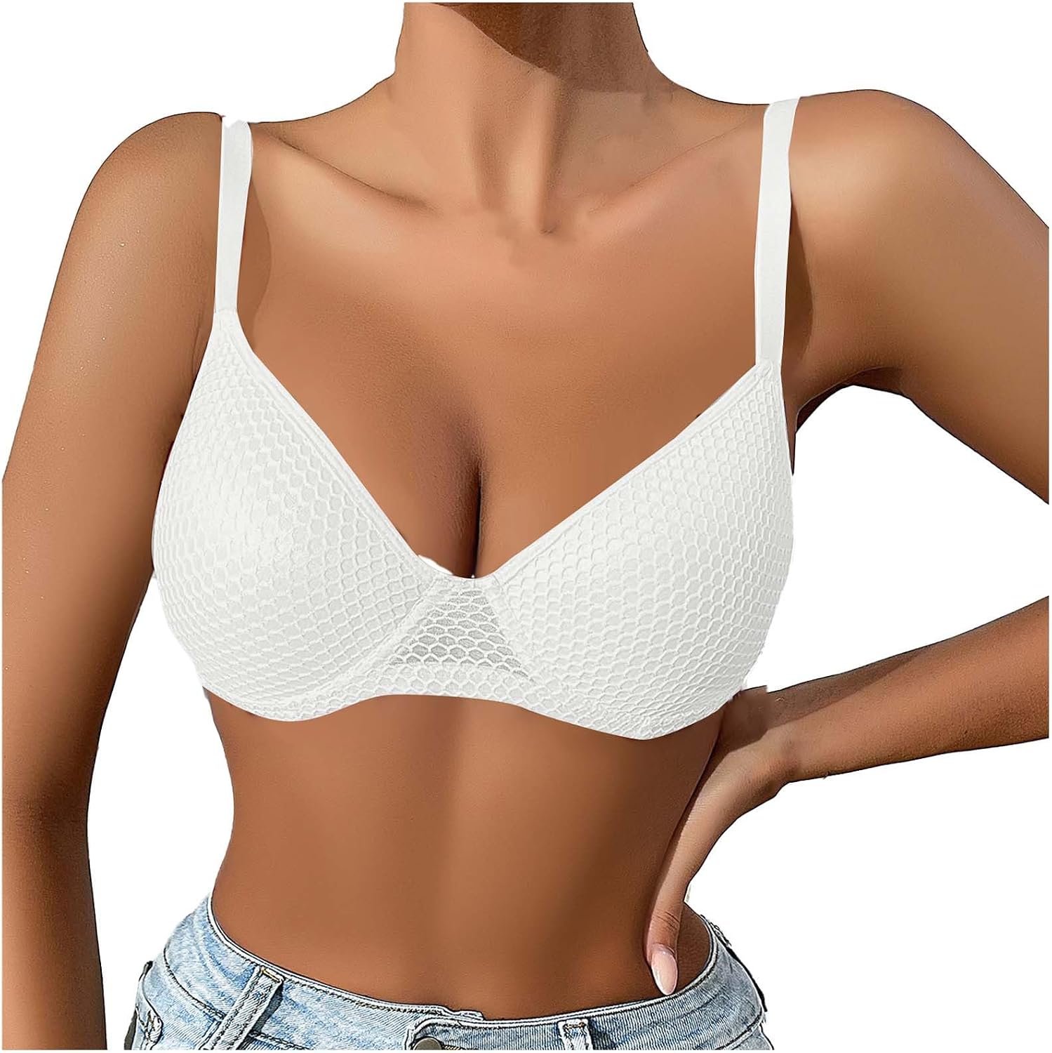 Bras for Women Wireless Push Up Bra Full Coverage No Underwear Seamless Plus Size Breathable Bras for Older Women