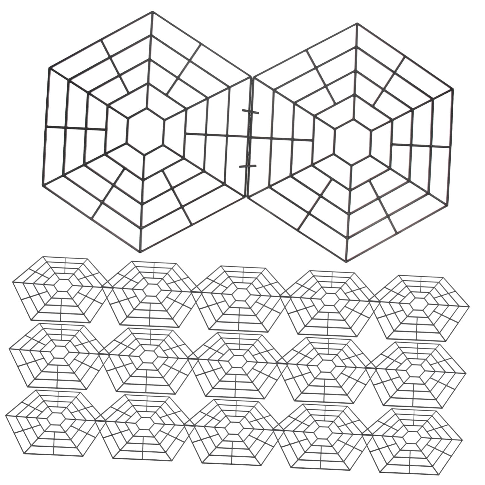 Red Protectora de Peces para Estanque, 30 Piezas PP Negro Hexagonal