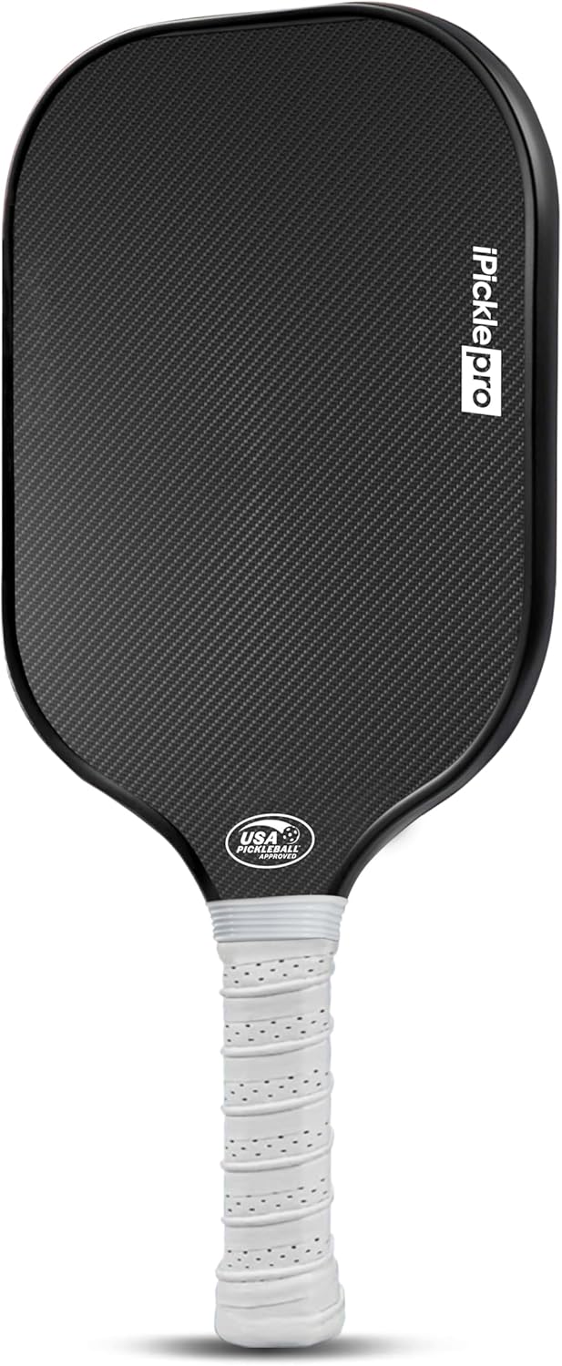 Pickleball Paddle with Cover - Raw Carbon Fiber Pickleball Paddles for Spin & Control, 20mm Polymer Honeycomb Core for Power & Consistency | USAPA Approved | Designed in The USA