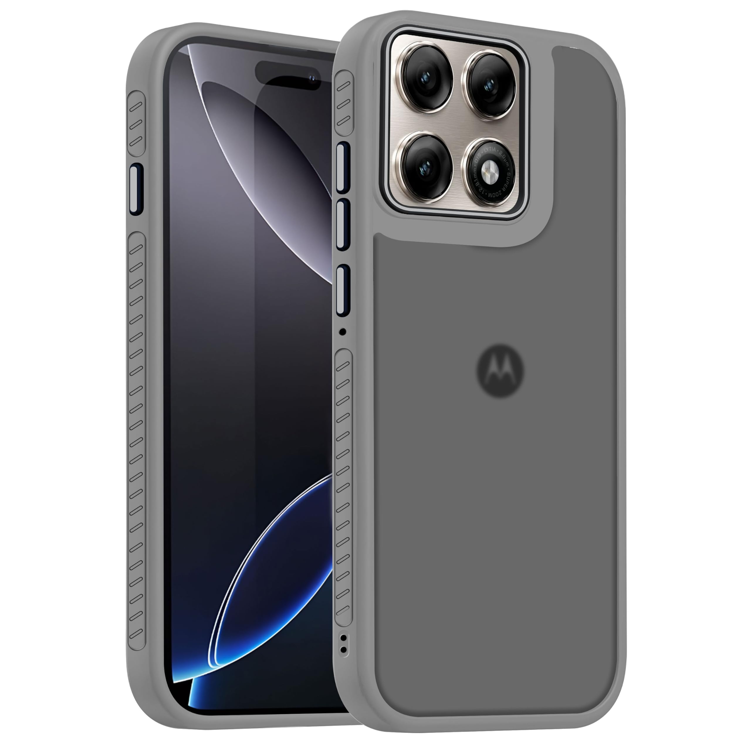 V-TAN Back Cover for Motorola Edge 70 Pro Compatible Case, Matte Finish Transparent Case, TPU, Camera Protective Shockproof Cover- Grey-image-27