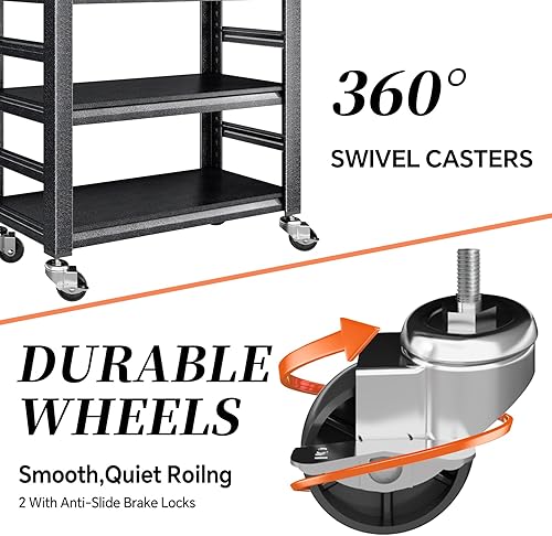Miniatura 7 de SNTD Estantería de garaje resistente, estantes de almacenamiento ajustables para garaje, almacén, despensa y sótano, 27.56 pulgadas de ancho x 13.58