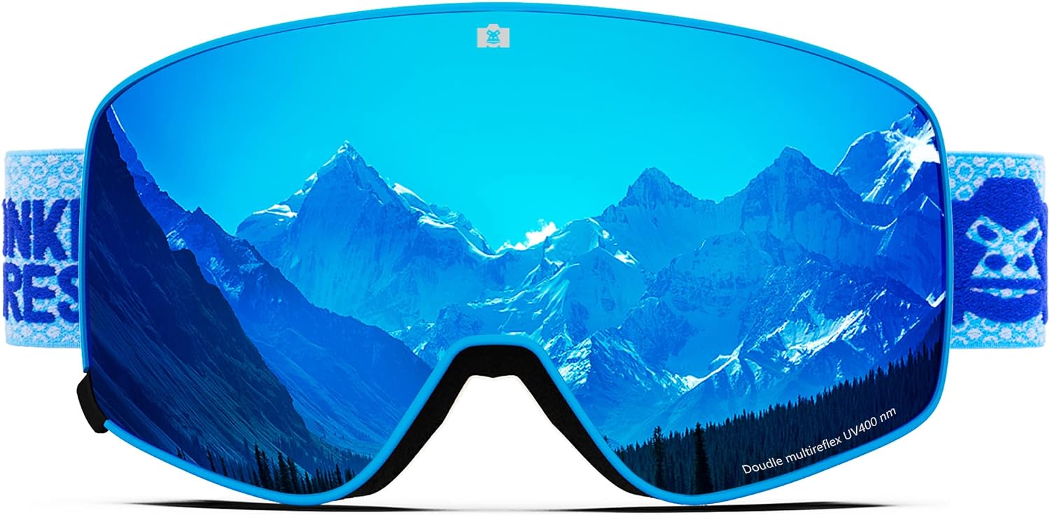 MONKEY FOREST Ski Goggles,Interchangeable Lens Anti-Slip Strap Snowboard Goggles