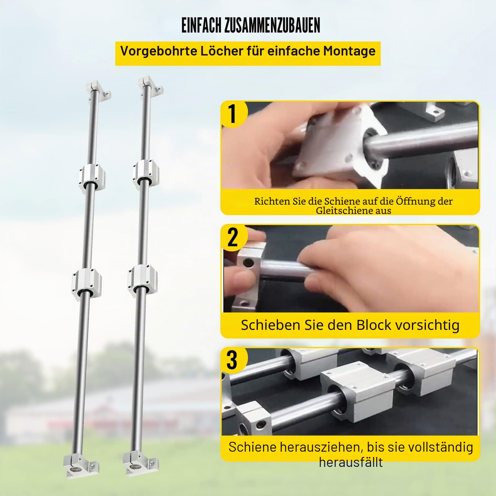 VEVOR SFC20 Linearführungsschienen-Set 1000 mm 2 Stück SC20 Gleitblöcke Schienenstützen