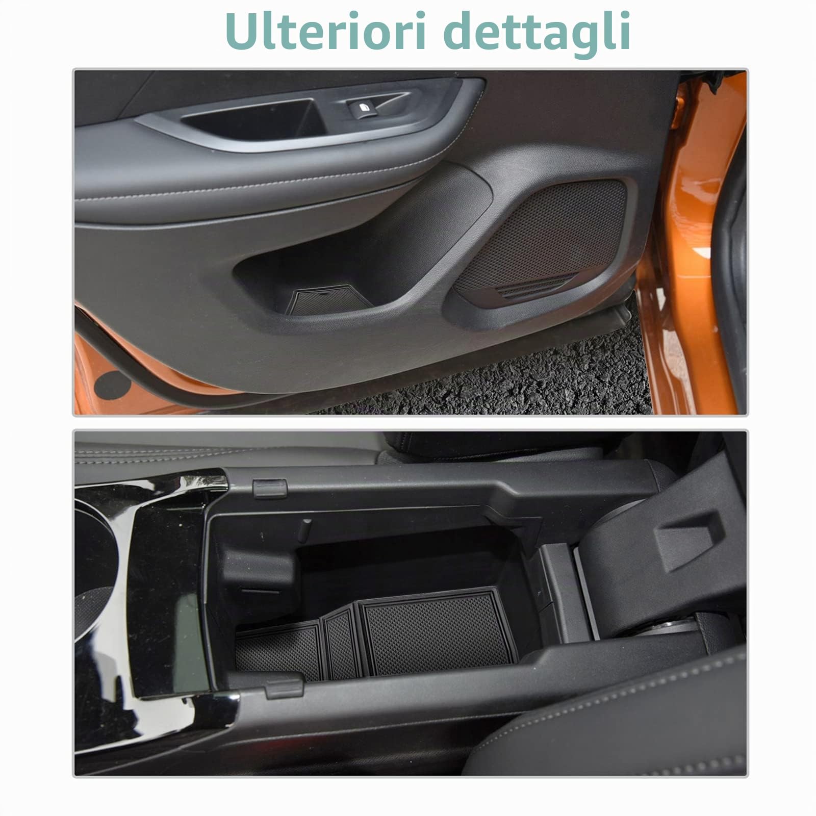 GAFAT Compatibile con Peugeot 2008 e-2008 Restyling 2025 2026-2020 Tappetini Antiscivolo, Tappetino in Gomma per Portaoggetti Bracciolo, Portabicchieri, Cuciture Porta, Peugeot 2008 Accessori (Nero)