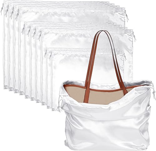 10 bolsas para el polvo para bolsos, bolsas, bolsas de polvo, bolsa de almacenamiento de zapatos de viaje, bolsa de tela de seda con cordón para