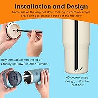 Vista 8 de ALINK Pajitas de repuesto para vaso Stanley IceFlow de 30 onzas, paquete de 6 popotes reutilizables de plástico negro compatibles con vaso IceFlow