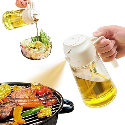 Miniatura 2 de Pulverizador de aceite para cocinar, dispensador de aceite de oliva, botella de aceite, botella dispensadora de aceite de oliva 2 en 1 para cocina,