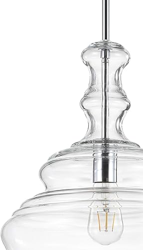 Miniatura 7 de JONATHAN Y JYL6402A Bettina - Colgante de cristal y metal de 13,37 pulgadas, tradicional para cocina, sala de estar, cromado