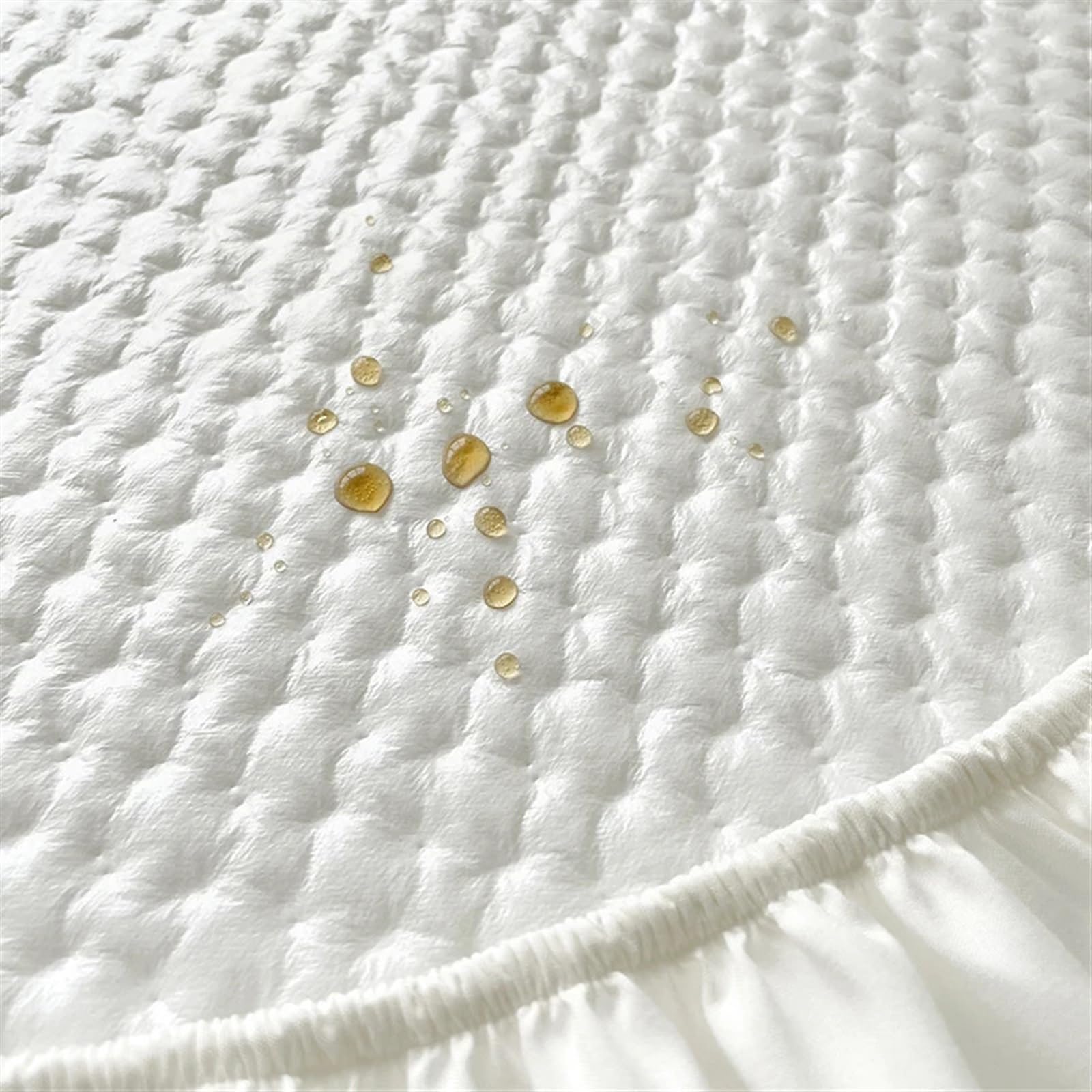 Sobrecolchón Acolchado de Microfibra Funda de colchón Impermeable, Protector de Cama Acolchado de algodón, Tejido de Clase, se Adapta a hasta 30 cm de Profundidad(5,105x200x30cm)