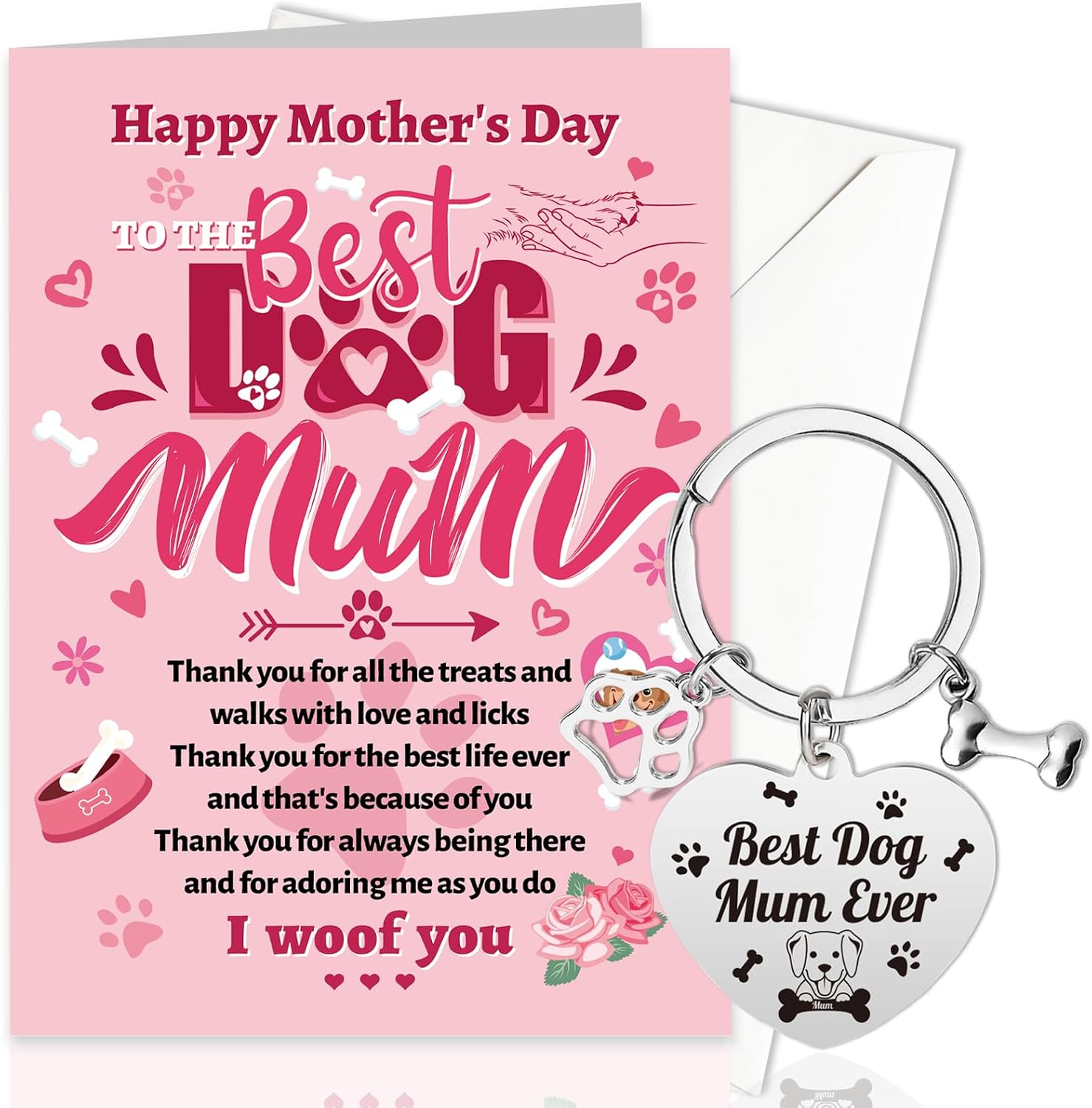 Pawsome Mothers Day Card From The Dog, Mum Card for Mothers Day from Cat, Puppy, Pet mummy - View 7