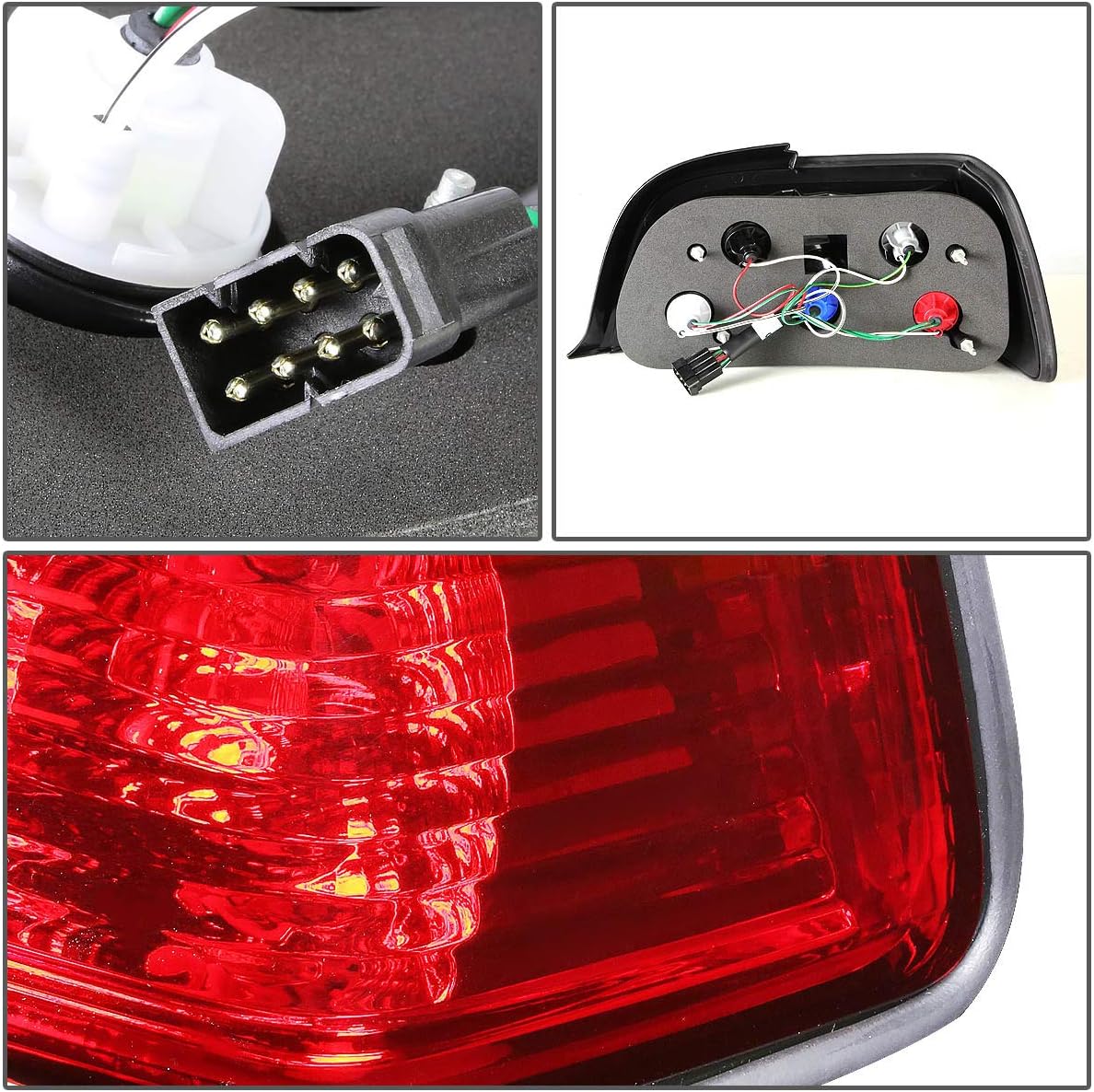 Auto Dynasty Tail Lights Assembly Compatible with 1992-1999 BMW 318is 323is 325is 328is M3, with Turn Signal Light, Driver and Passenger Side, Chrome Housing Clear Lens