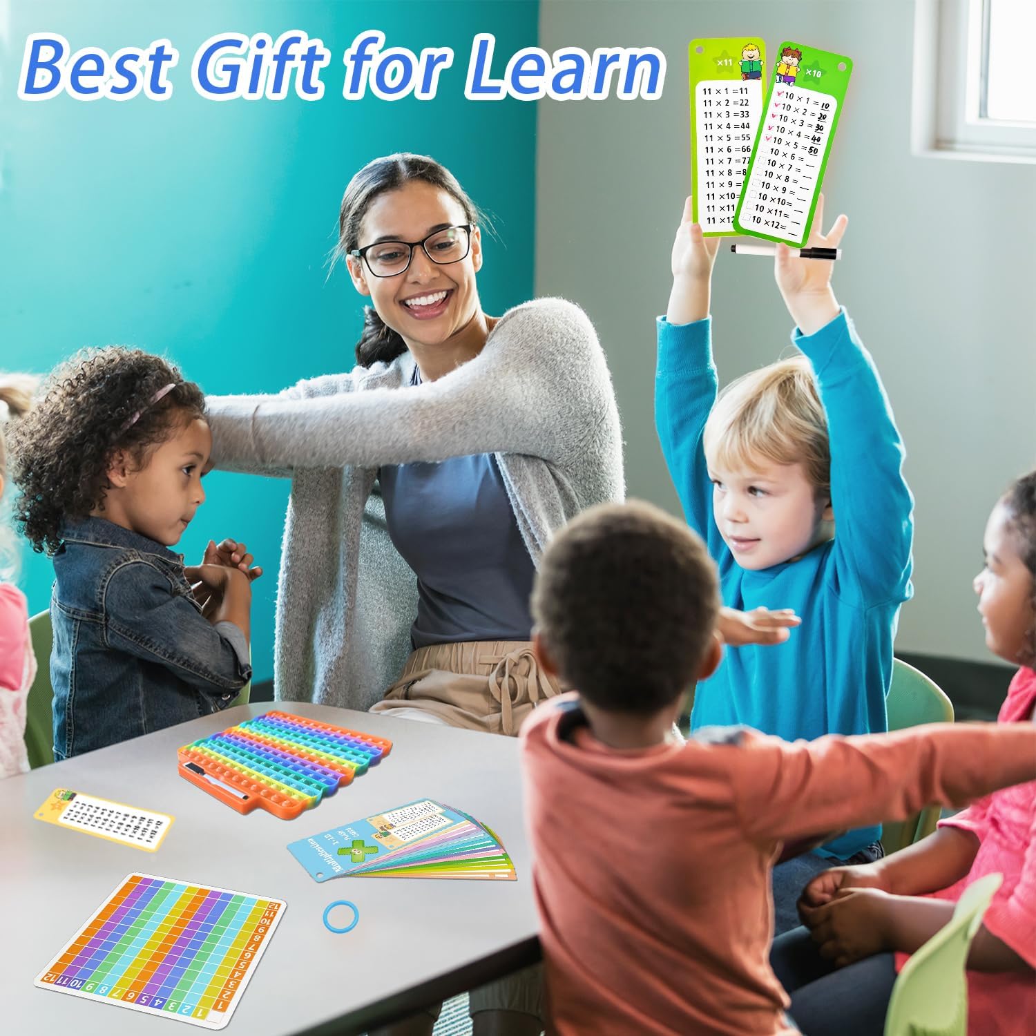 Multiplication Flash Cards + Pop Fidget Multiplication Chart, Times Table Educational Flashcard 3rd Grade, 4th, 5th, 6th Grade - Image 9