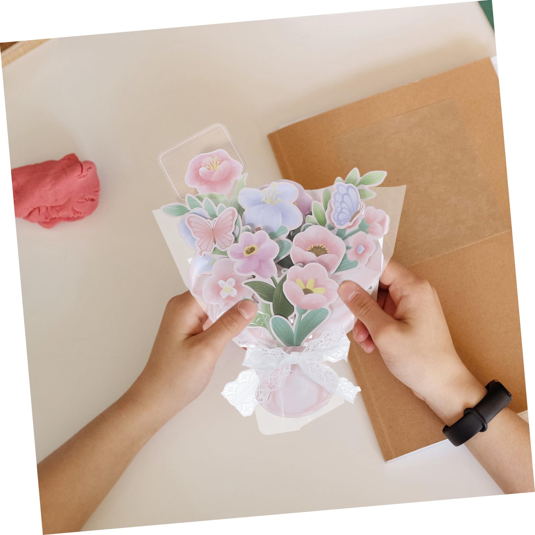 Lurrose 15piezas Tarjetas De Felicitación Papel Para Cumpleaños y Día Del Maestro De Tarjetas De Diseño De Ramo De Flores Para Agradecer y Celebrar