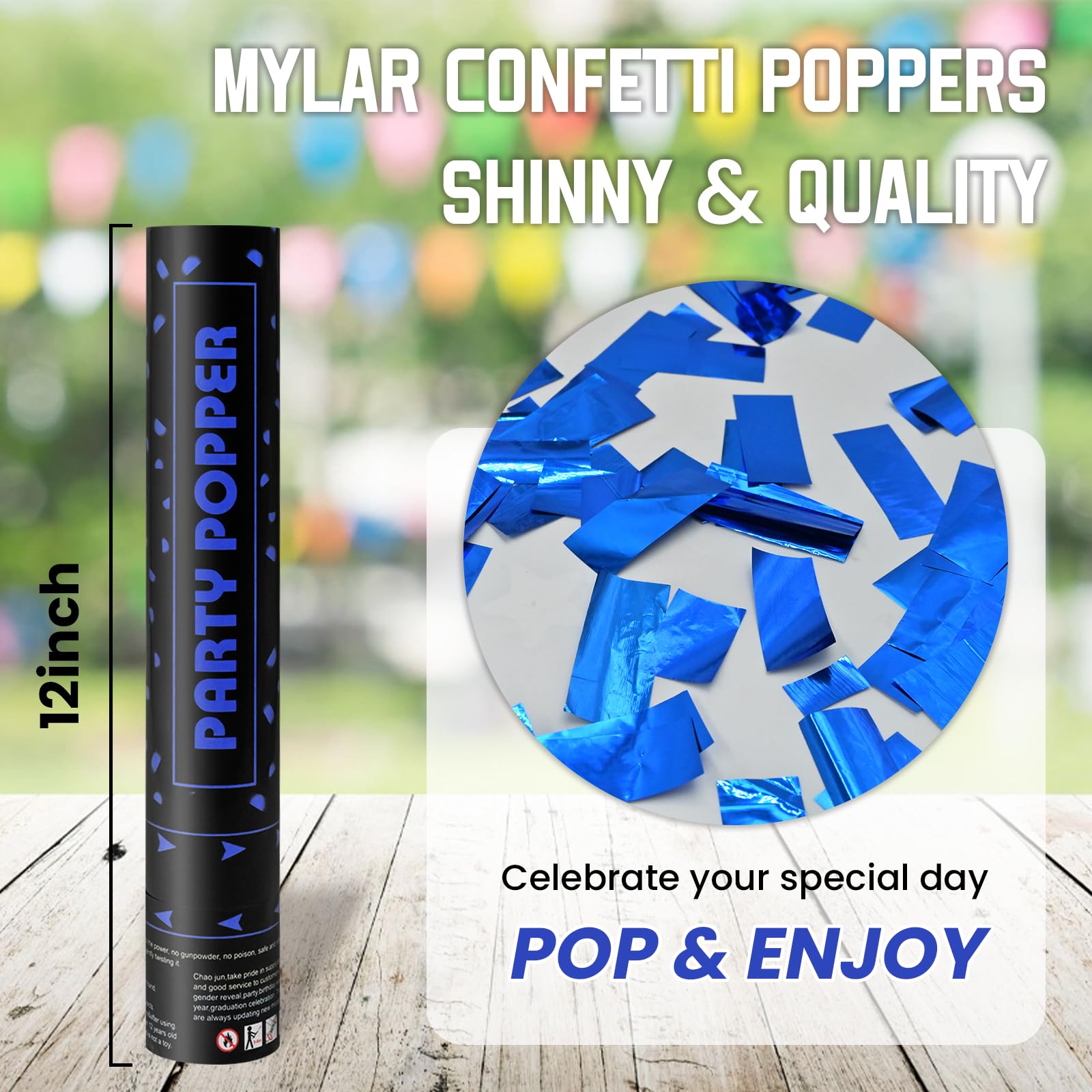 Powder Popper Blue Blue Confetti Poppers Party City
