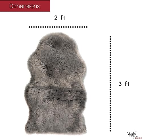Miniatura 7 de Walk on Me Alfombra gris de piel de oveja sintética ultra suave, súper gruesa, esponjosa de 2 x 3 pies para sala de estar, dormitorio u oficina,