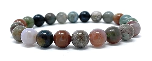 Natural Fancy Jasper Stretchy Elastic Bracelet Unisex Adult & Teens 7" Centerline Beaded Bracelet 8mm Jasper Beads All Natural Earth Toned