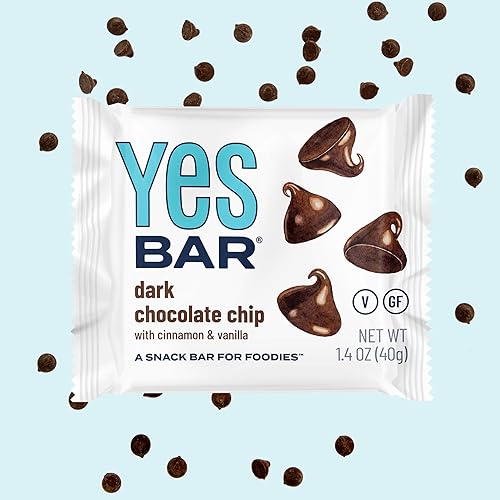 Miniatura 3 de The YES Bar Chips de chocolate negro - Proteína a base de plantas, snack bar decadente - Vegano, paleo, sin gluten, sin lácteos, bajo en azúcar,