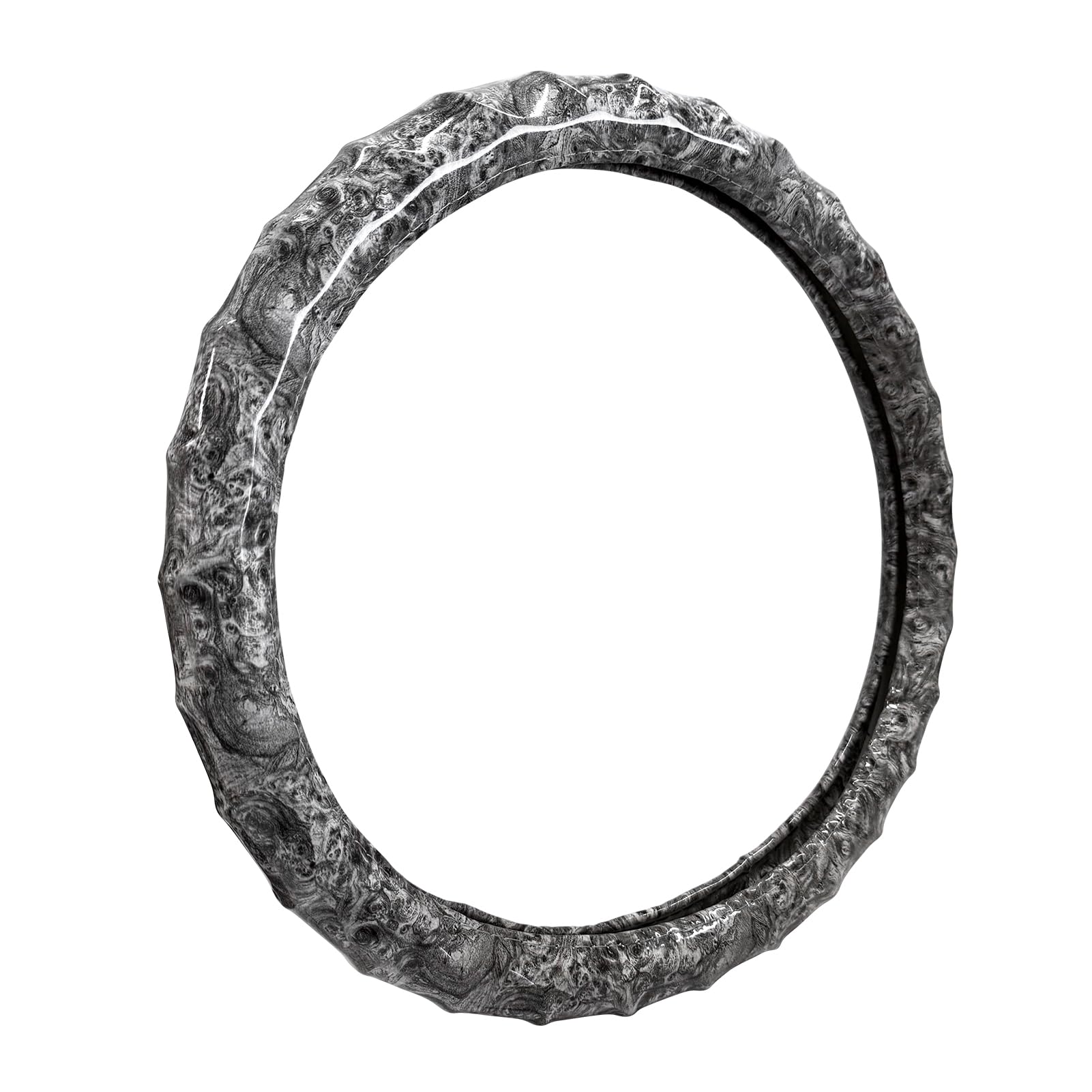 LSAUTO Wood Grain Steering Wheel Cover - Comfortable Grip, Artistic Design, Easy to Install, Universal Fit for Cars, Trucks, Vans & SUVs (White)