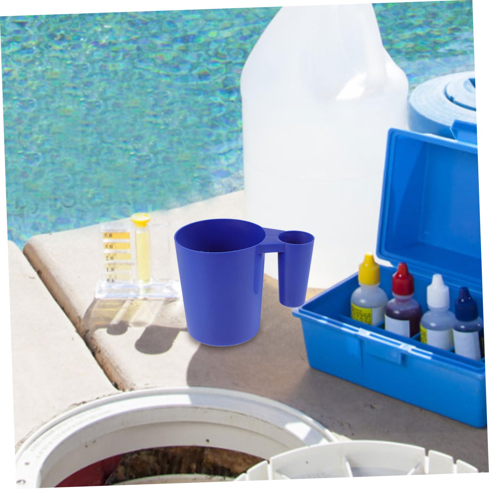 Mipcase 4piezas Cucharón De Limpieza para Piscinas Mango Herramienta De Mantenimiento De Piscinas Cucharón De Plástico para Remoción De Residuos y Químicos Accesorio Esencial para