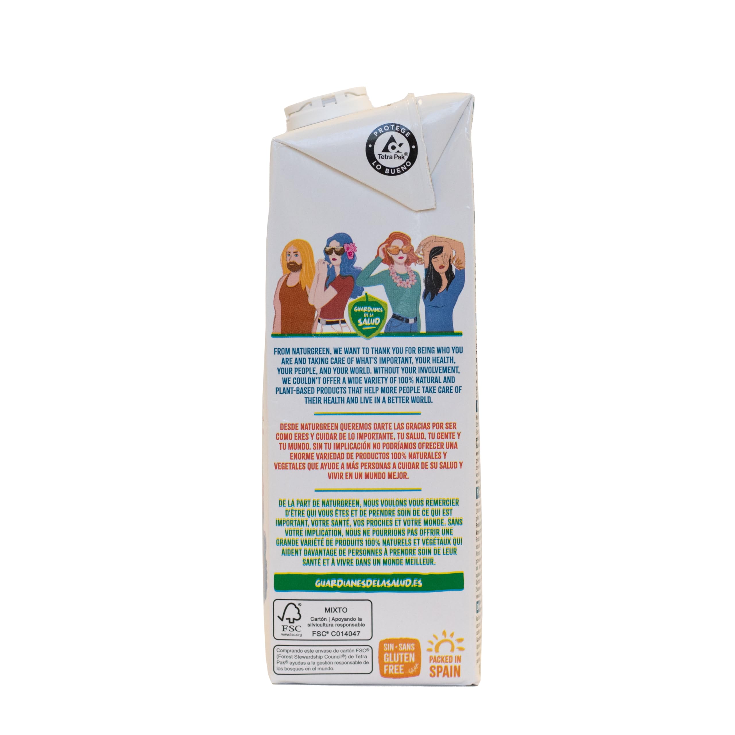 NaturGreen Coconut Calcium Sin Azúcar, Bebida Vegetal de Coco con Calcio Añadido, Vegano, Sin Gluten, Sin Lactosa, 1L