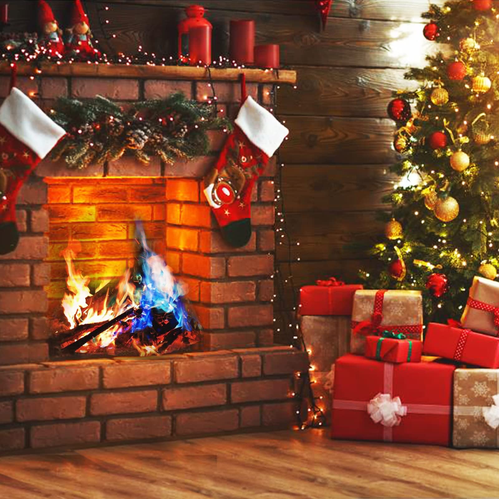 20 Stück Feuerzauber Pulver, Magic Fire, Pulver für Buntes Feuer, Magical Flames für Outdoor-Events, Halloween und Weihnachten, Feuerstellen, Kamine