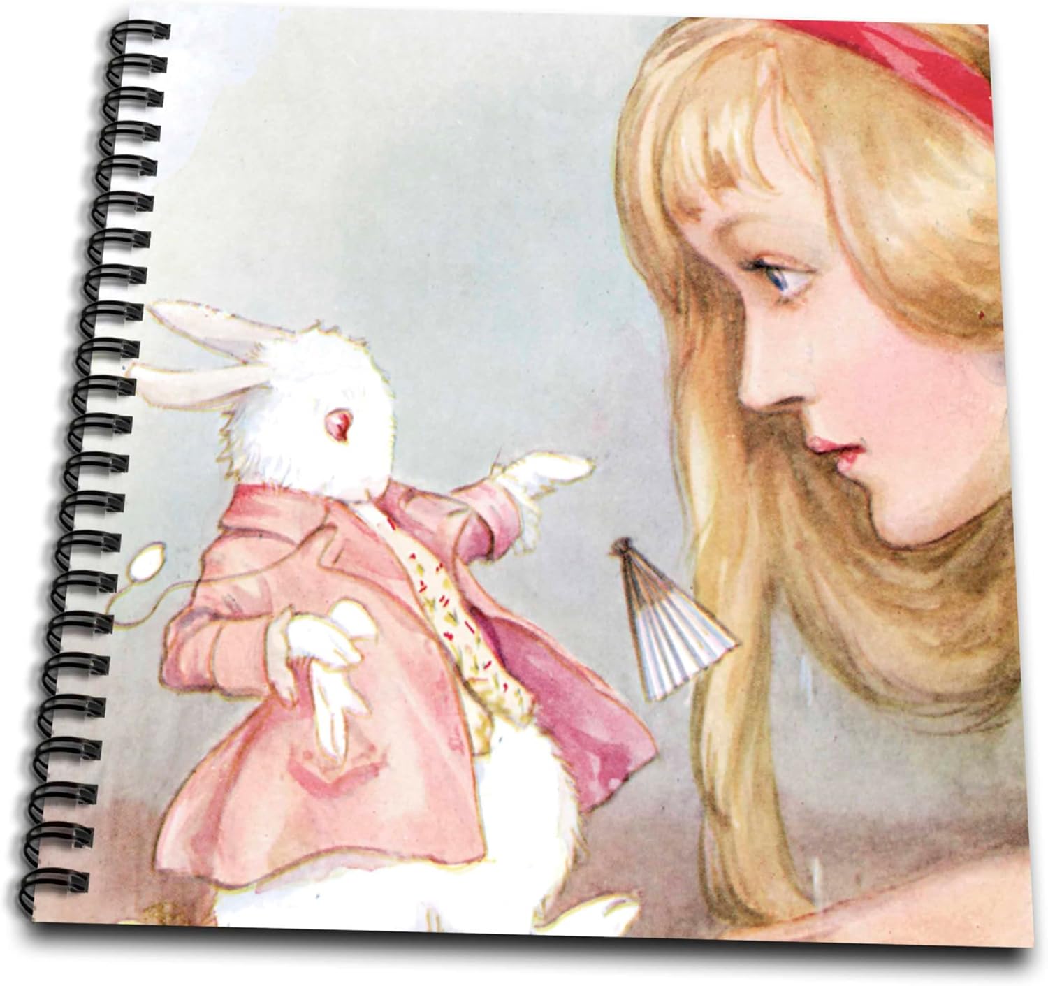 3dRose db_164585_1 Alice in Wonderland with Rabbit Vintage Art-Drawing Book, 8 by 8-Inch