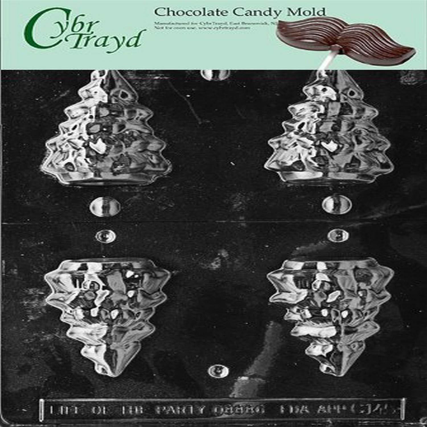 Cybrtrayd Life of the Party 3D Tree Chocolate Candy Mold in Sealed Protective Poly Bag Imprinted with Copyrighted Cybrtrayd Molding Instructions