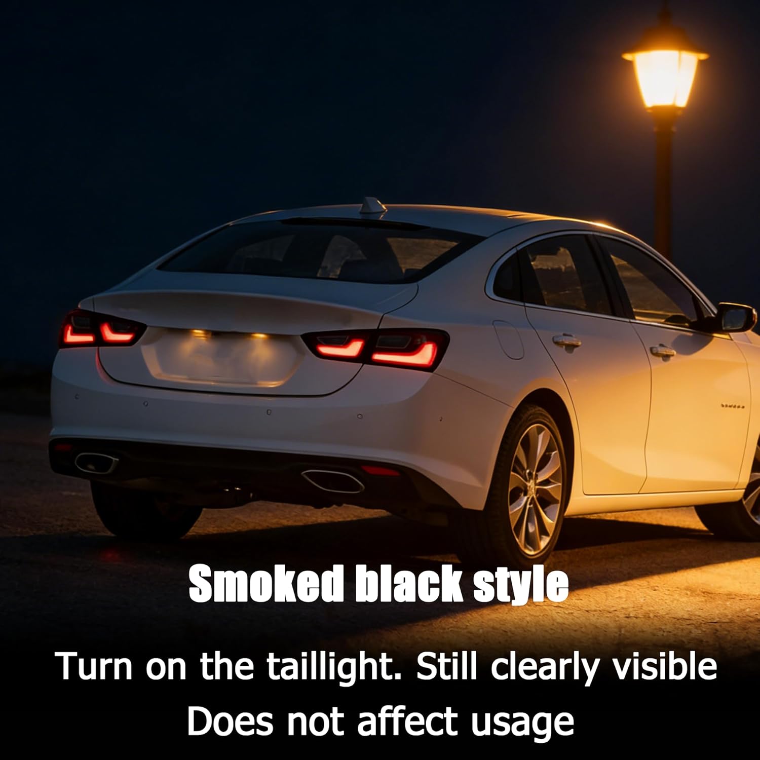 STSEV01 Taillight Cover Trim Fit for Chevy Malibu Accessories 2016-2025 L/LS/RS, Tail Light Smoked Black Style Rear Lamp Protective Guards Exterior Decoration