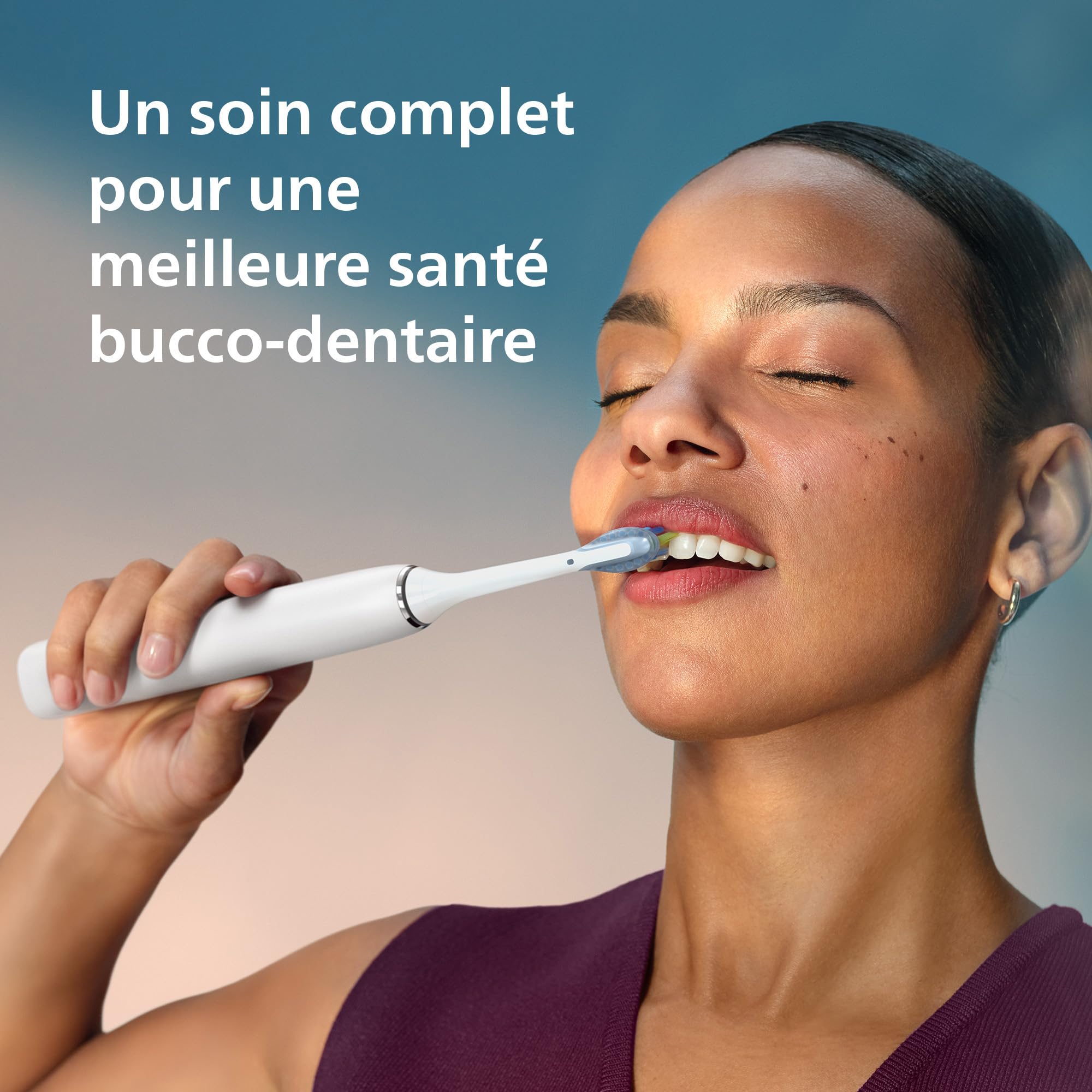 Philips Sonicare DiamondClean 9000 - Brosse à dents électrique avec application, capteur de pression, verre de recharge, blanc, lot de deux, modèle HX9914/62