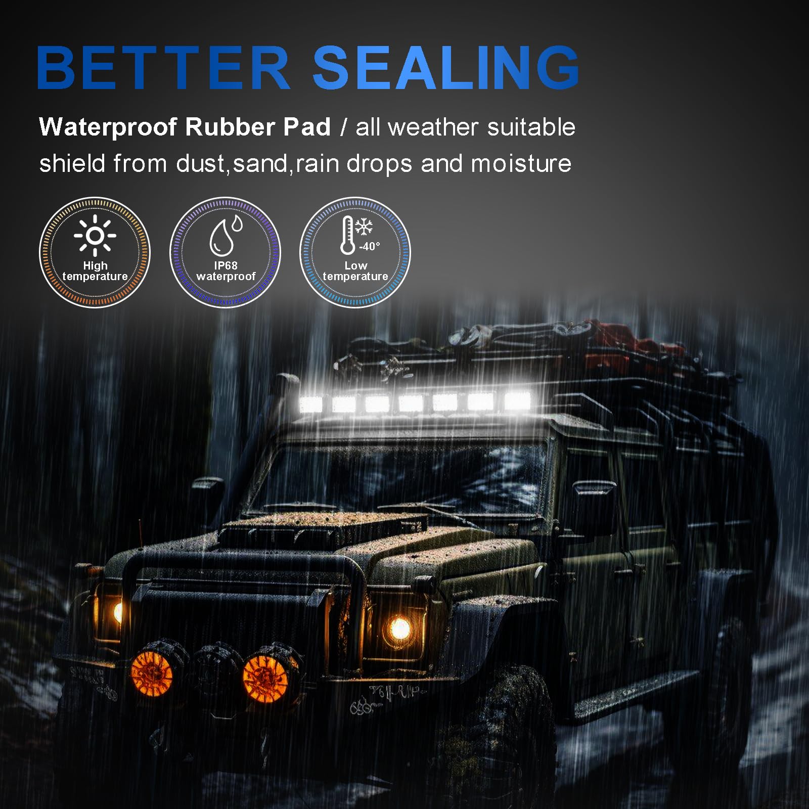 Biqing 2PCS Focos LED Tractor con Hi/Lo Beam,172W Faro Trabajo LED 6Inch Barra LED Tractor 12V 24V Faros Luz Adicionales Luz Antiniebla 27000LM para Coche/SUV/UTV/ATV/Off-Road/Moto/Camión