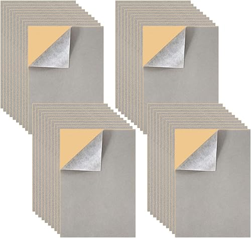 Mesheshe Juego de 40 piezas de tela autoadhesiva A4 - Forro de fieltro despegar y pegar, DIY arte y manualidades, Drwyrmitts grises y cajas de