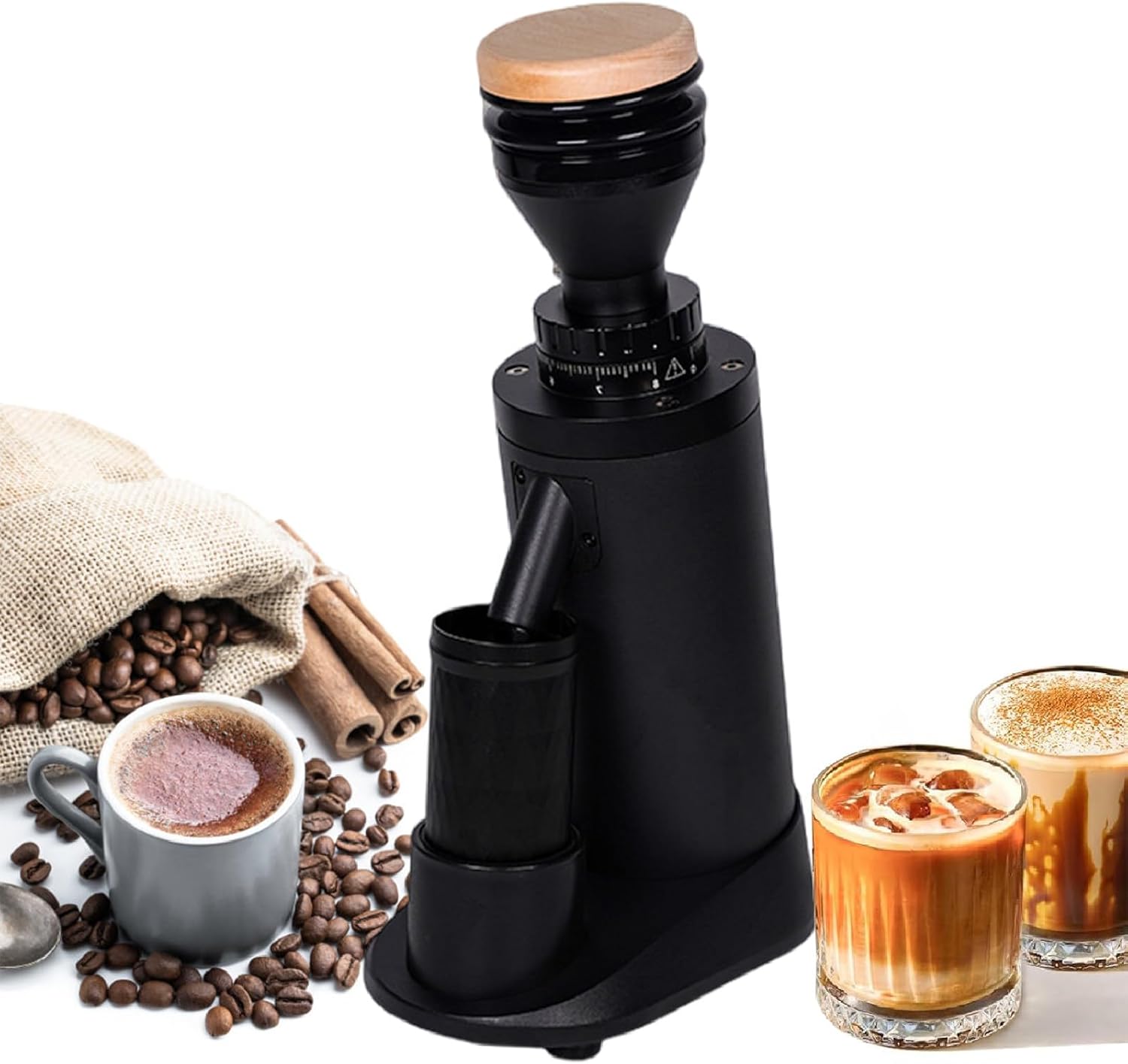 Single Dose Coffee Grinder for Espresso, Drip, Pour Over, French Press and More, 64mm Flat 63mm Conical Burrs Electric Espresso Grinder Flat