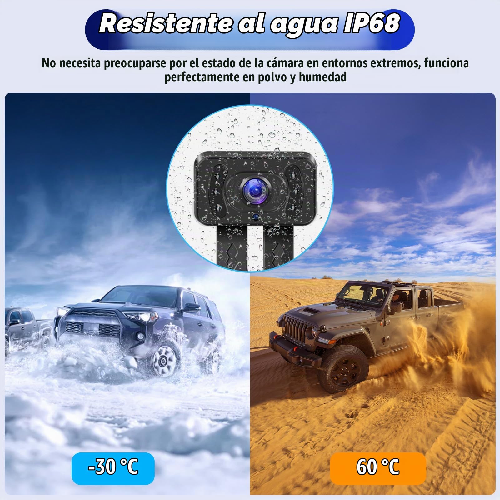 OiLiehu Digital Inalámbrica Cámara Visión Trasera, AHD 1080P Cámara Visión Trasera para Automóvil DC 12V,Cámara Visión Nocturna por Infrarrojos IP68,Cámara Marcha Atrás Inalámbrica con 5" Monitor
