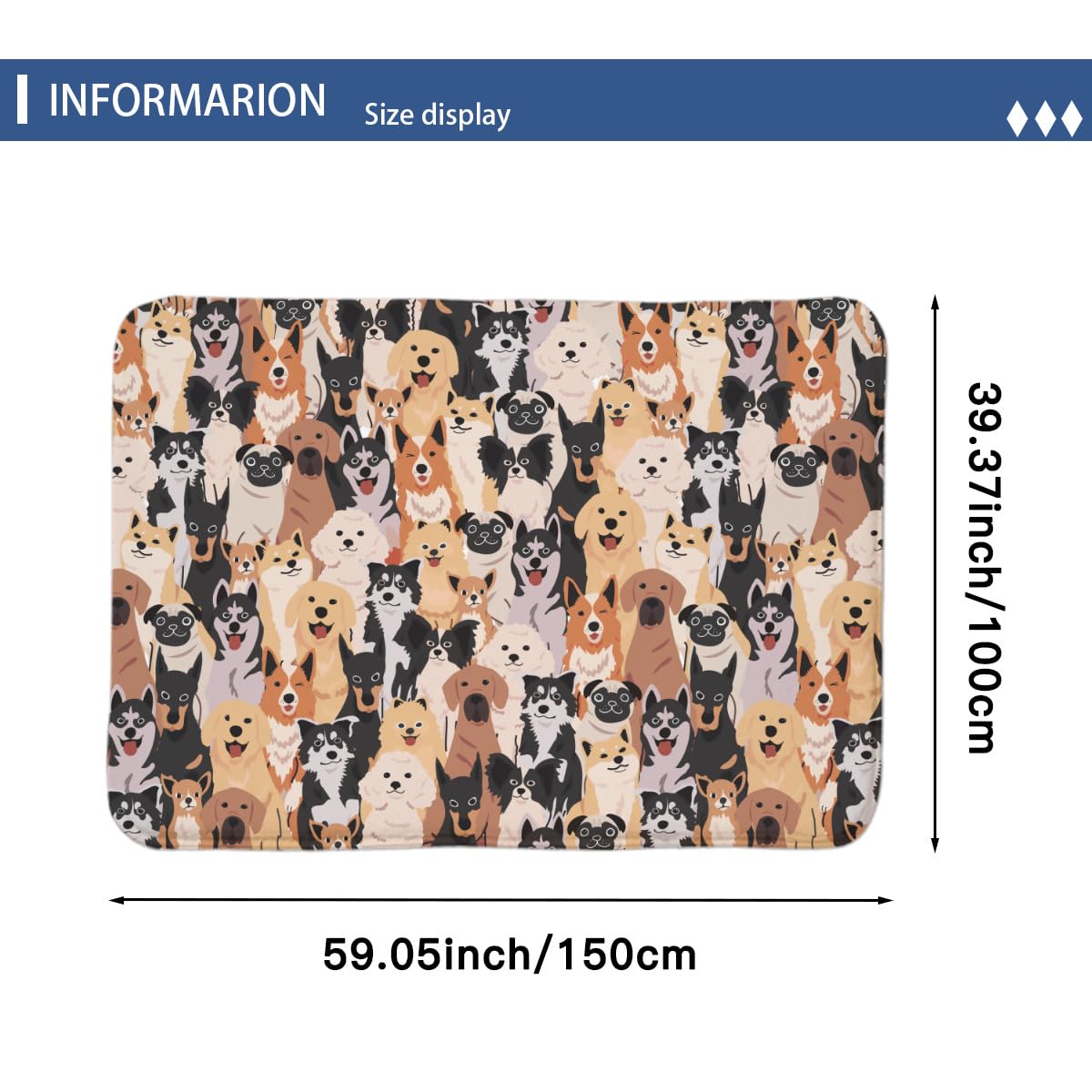 新品犬のレース グラフィックラグ 150cm x 125cm 【公式ショッピング