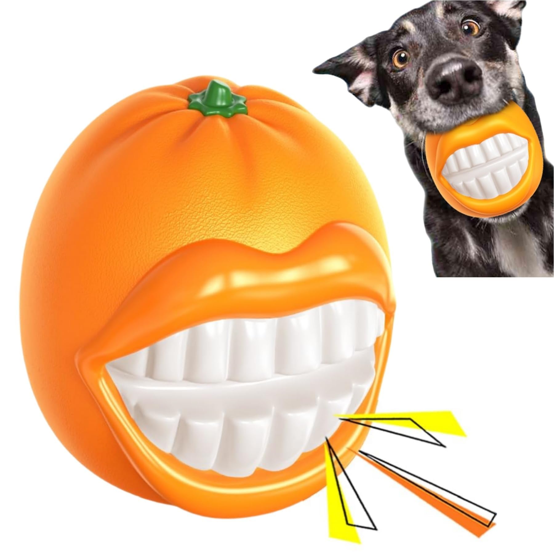 LiuMelinda Dog Chew Toys for Aggressive-Chewers - Indestructible Dog Toy for Aggressive Chewer，Tough Chew Toys for Dogs （Rubber Orange）